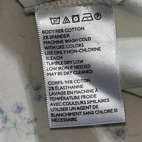 Urban Outfitters Floral Ruffle Hem Mini Skirt Cream Size Small Cotton Stretch - Picture 3 of 6